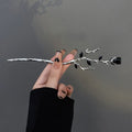 Hallow New Hairpin Hair Sticks Minimalist Red Gothic Rose Trendy Metal Hair Accessories Headwear Hairstyle for Women Jewelry H71