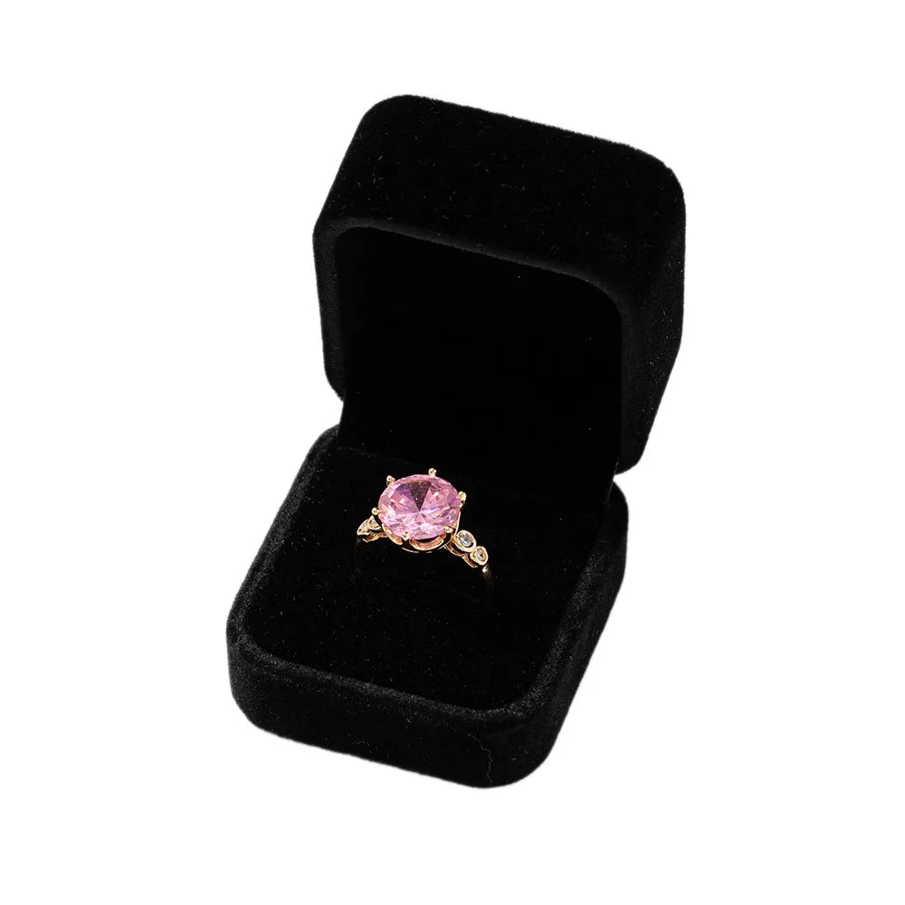 1Pcs Black Velvet Ring Boxes Holder For Proposal Wedding Engagement Earring Jewelry Counter Display Storage Box Wholesale