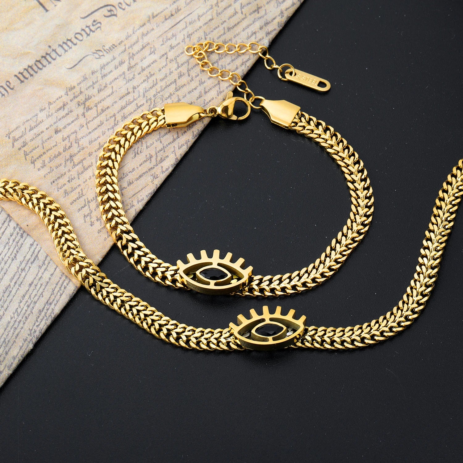 LUXUKISSKIDS Fashion Cubic Love Heart Minimalist Jewelry Set Necklace Earrings Bracelets Stainless Steel Women Party Accessories