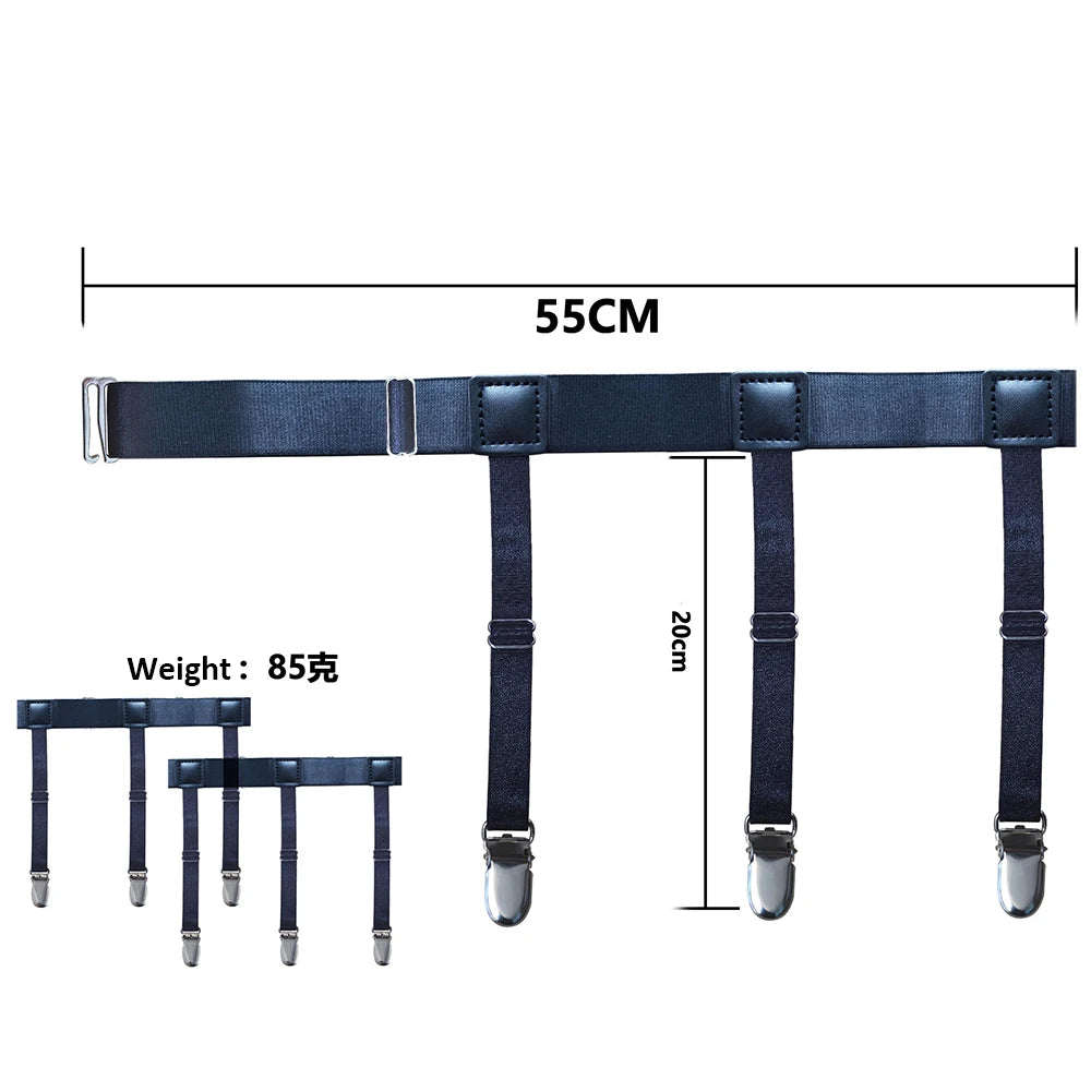 Hot Sale Men Shirt Stays Belt With Non-slip Locking Clips Keep Shirt Tucked Leg Thigh Adjustable Suspender Garters Locking Strap