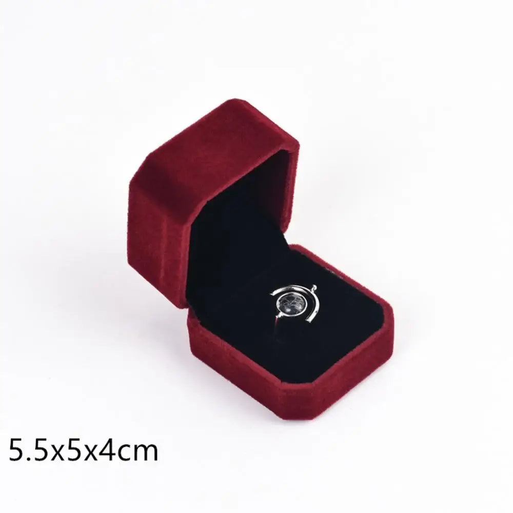Beige Velvet Octagon Jewelry Box Necklace Pendants Bracelets Box Rings Earrings Box Jewelry Storage Display Jewelry Package Case