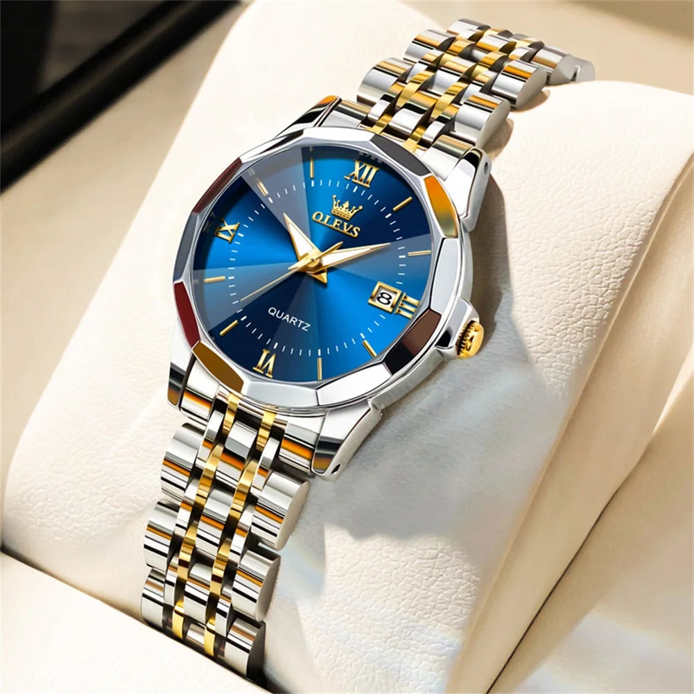 OLEVS 9931 Elegant Fashion Women's Watches Luxury Brand Original Quartz Watch for Ladies Waterproof Stainless Steel Luminous Dat