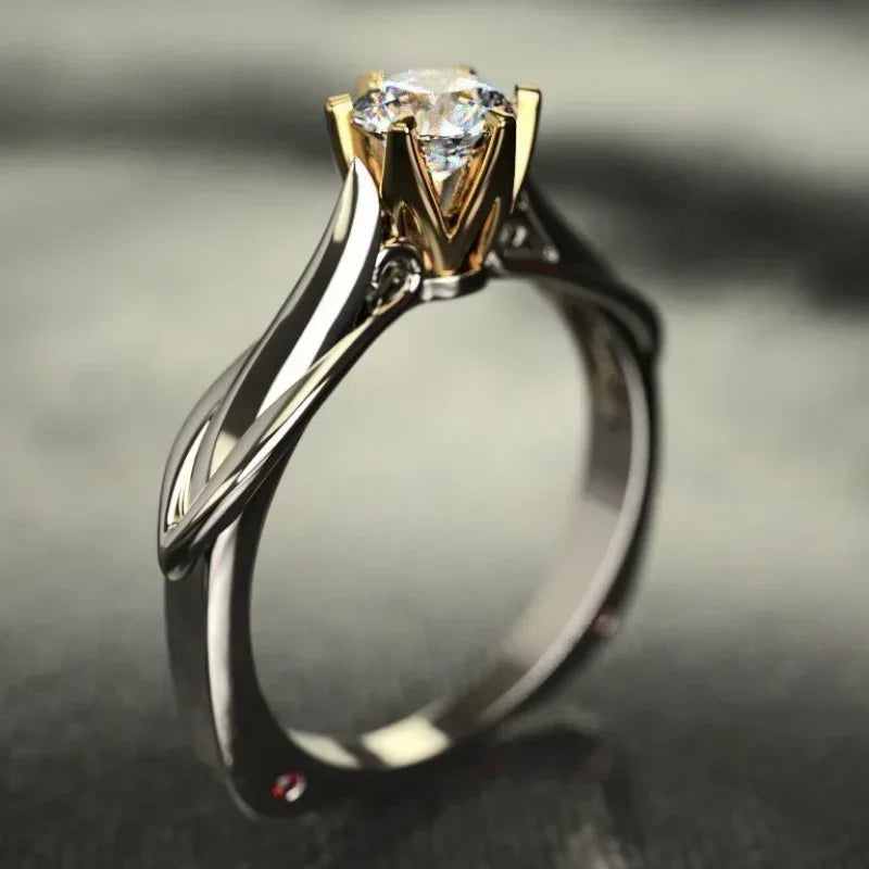 Pure 18K Gold Moissanite Ring for Women with Gemstones Couples Wedding Engagement Jewelry Valentine's Day Anniversary Gift