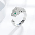 Noble 925 Sterling silver noble Crystal leopard head Rings for women lady men casual fashion party wedding engagement Jewelry