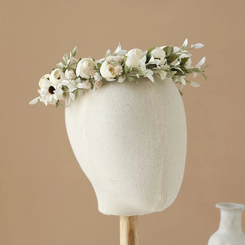 Bohemian Wreath Imitation Flower Hairband For Women Fashion Wedding Hair Accessories Prom Garlands Luxury Bride Hair Jewelry
