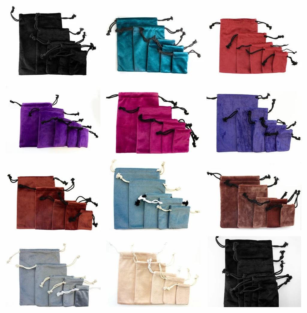 Multi Color Velvet Bag Jewelry Packing Velvet Drawstring Pouches Jewelry Gift Bags Display Chain Ring Packing Bags As Gift 120p