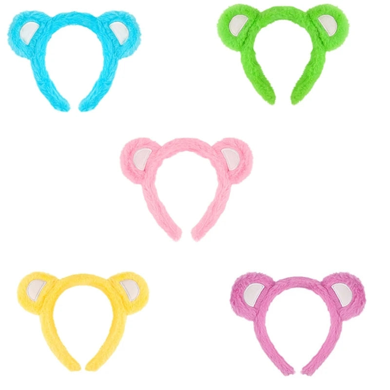 Furry Bear Ear Headbands With Adjustable Design For Kids And Women Soft Plush Hair Accessory For Daily Use Or Parties