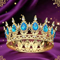 Round Tiaras and Crowns for Women Princess Wedding Party Birthday Cake Crown Full Round Diadem Hair Jewelry Accessories