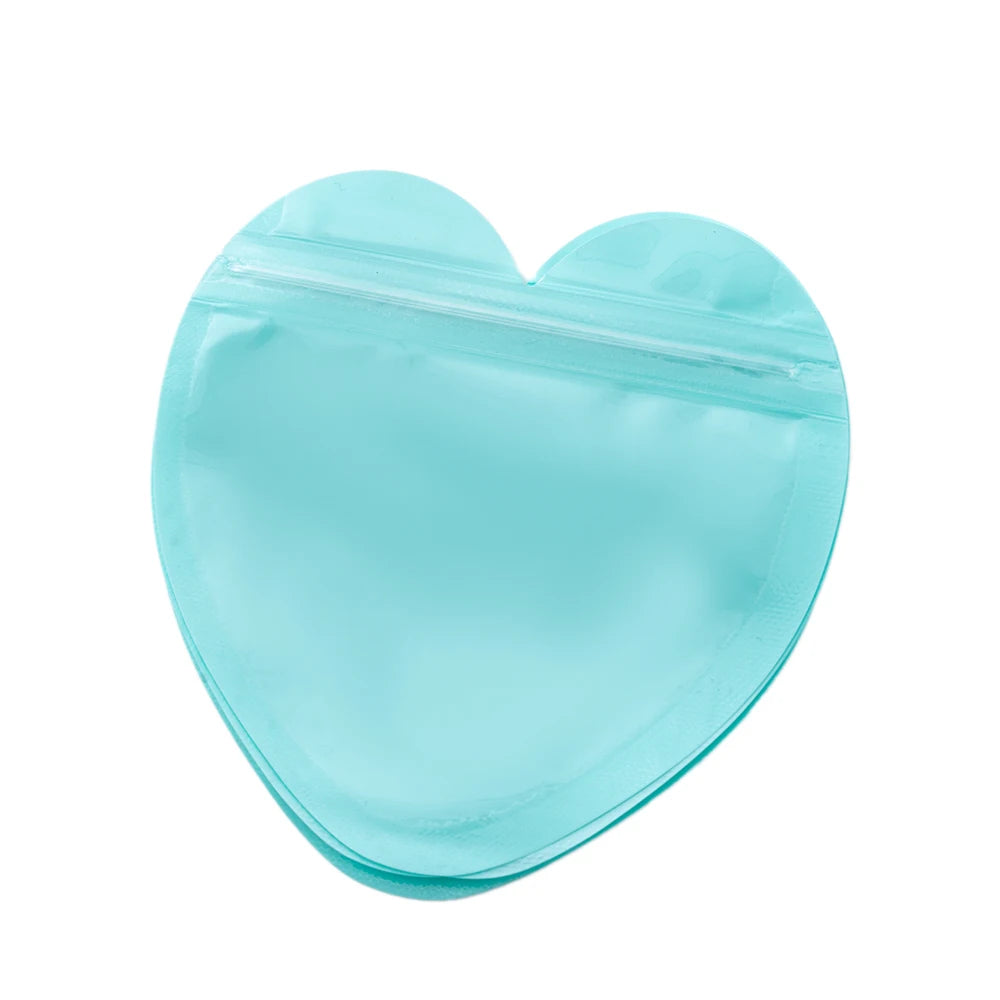 50pcs Heart Candy Plastic Bag For Wedding Birthday Party DIY Display Necklace Bracelet Gifts Packaging Pouch Small Businesses
