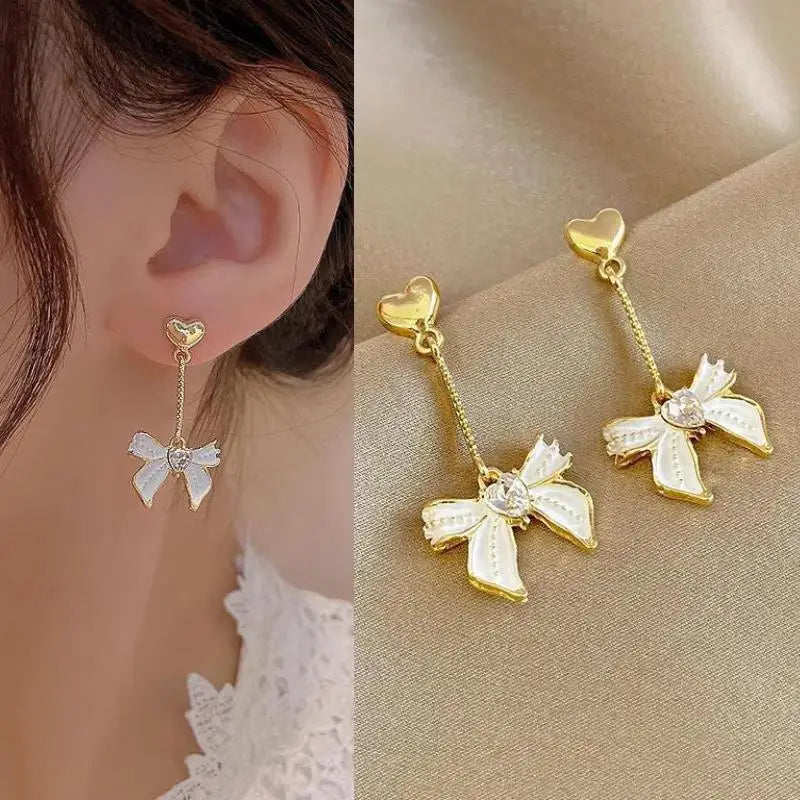Green Crystal Butterfly Earrings
