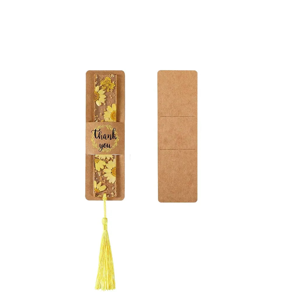 10/30/50 Sets Kraft Bookmark Sleeve Holder Blank Display Cards with OPP Bags for Gift Small Business Selling Packaging Supplies