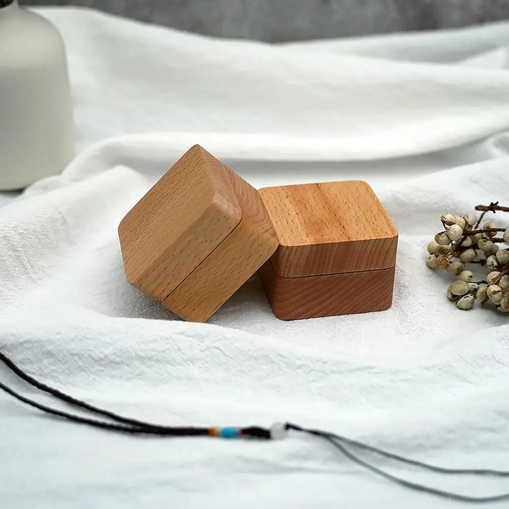 Velvet Wood Rings Box Exquisite Ear Studs Case Earrings Display Tray Retro Jewlery Organizer Ring Earring Holder Store