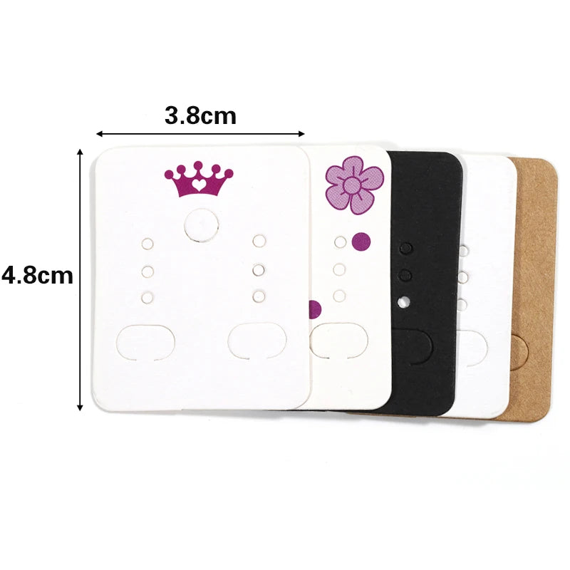 50pcs/lot 3.8x4.8cm Blank Kraft Paper Earring Display Cards Earring Package Hang Tag Card for DIY Ear Studs Jewelry Display Card