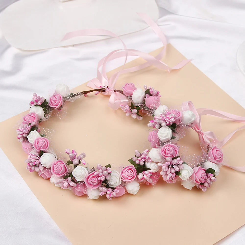 Fashion Flower Headband Wedding Headwear Lightweight Jewelry Color Retention Headdress for Banquet Wedding Dresses Skirts