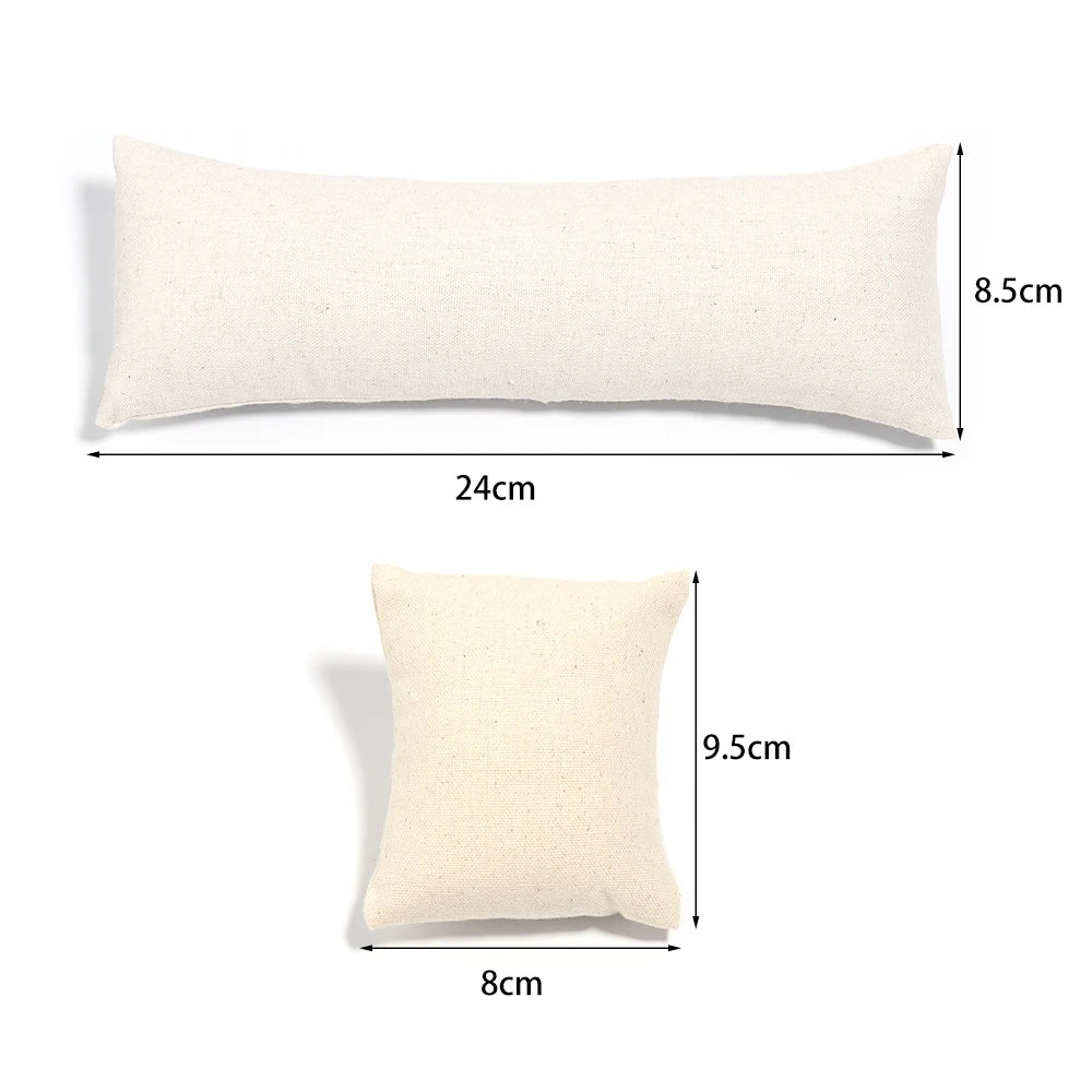 Velvet PU Leather Jewelry Pillow Jewelry Bracelet Cushion Holder Organizer Pillow Watch Display Photography Prop Wholesale