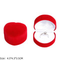 Square Red Engagement Velvet Earring Ring Box Organizer For Valentine Day Gift Wedding Ring Showcase Jewelry Packaging Wholesale