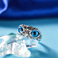 Rare Vintage Owl Carved Tibet Silver Ring for Men Cute Animals Youth Gothic Adjustable Fashion Women Jewelry Accessories Gifts