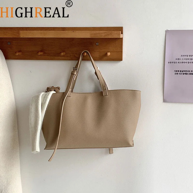 Casual Soft Tote Women Bag PU Leather Shoulder Bags for Women New High Quality Handbags and Purses Large Shopper Purses