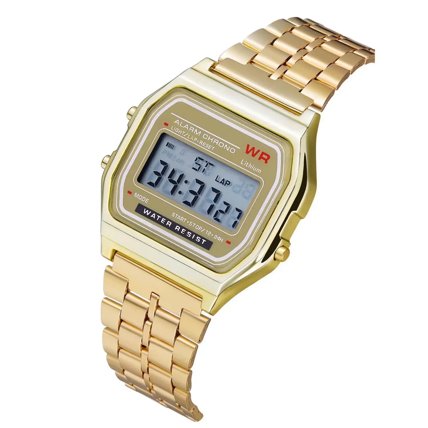 Fashion Digital Men's Watches Luxury Stainless Steel Link Bracelet Wrist Watch Band Business Electronic Male Clock Reloj Hombre