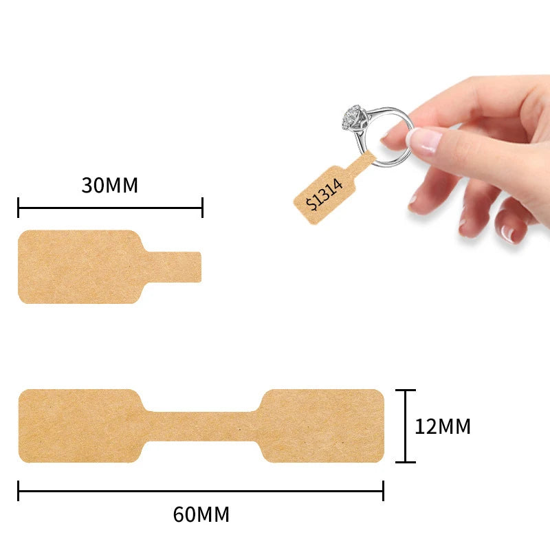 500pcs Paper Self Adhesive Ring Price Tags Stickers Blank Bracelet Price Labels Necklace Display Diy Jewelry Packaging Supplies