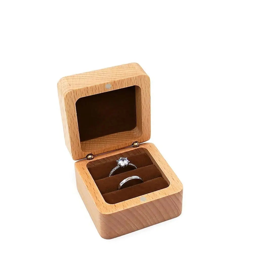 Velvet Wood Rings Box Exquisite Ear Studs Case Earrings Display Tray Retro Jewlery Organizer Ring Earring Holder Store
