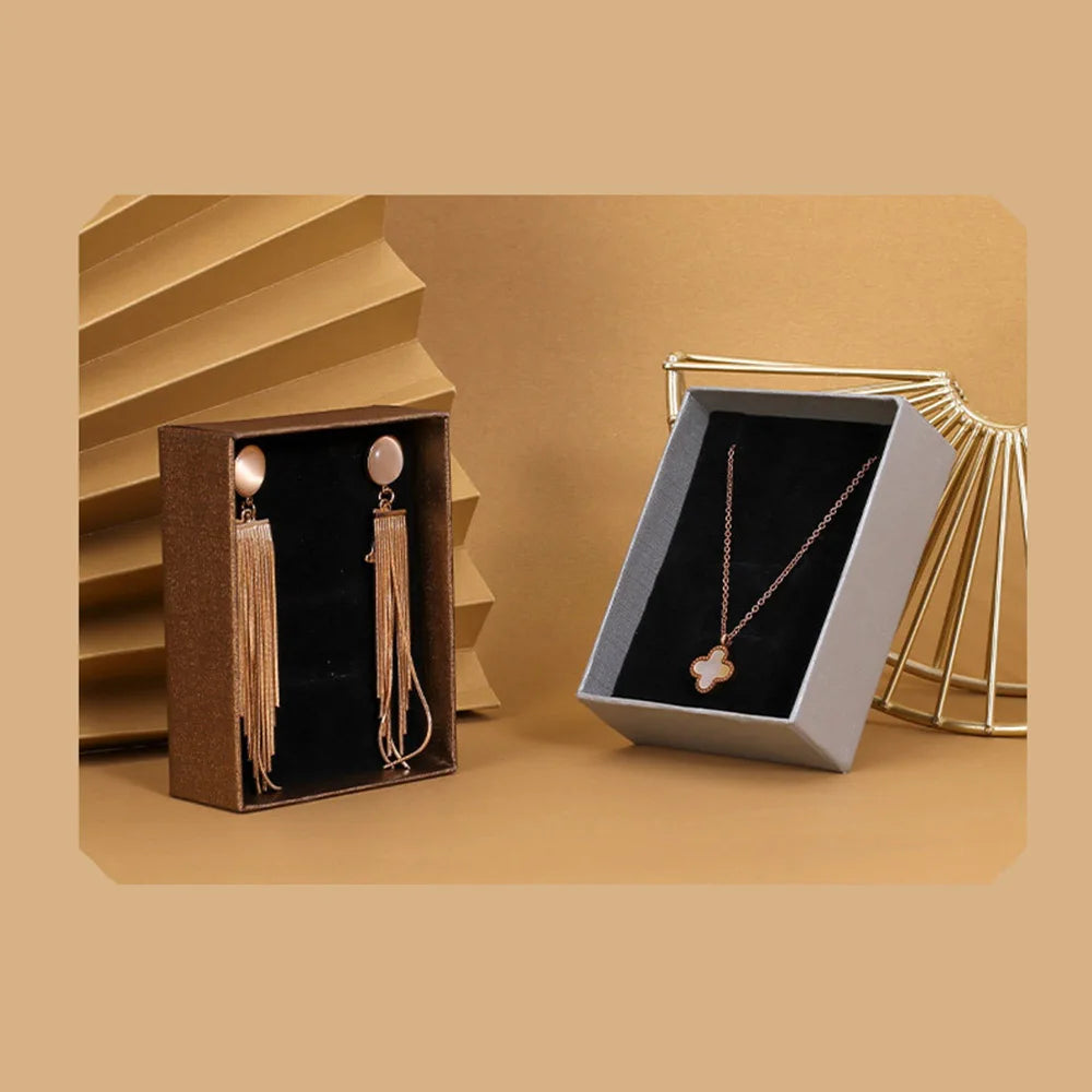 Stamped Jewelry Container Paper Container Bow Jewelry Organizer Paper Box Stamped Jewelry Storage Box For Gift For Her Wedding