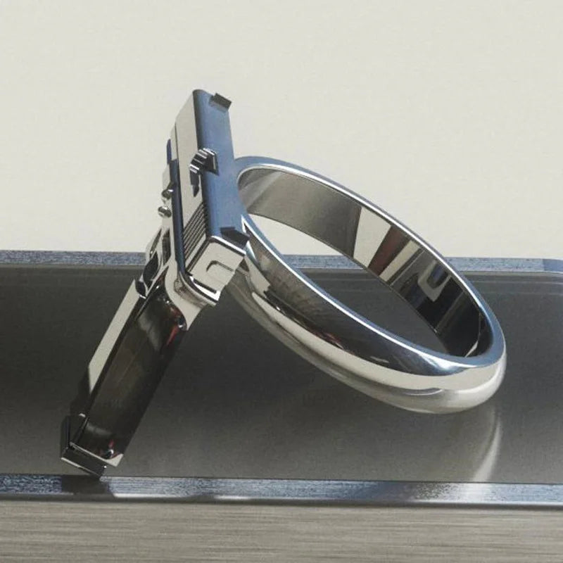 Exquisite Gun Imitation Ring Alloy Gun Ring Polishing Motorcycle Cowboy Biker Vintage Punk Men Women Cool Ring Wholesale