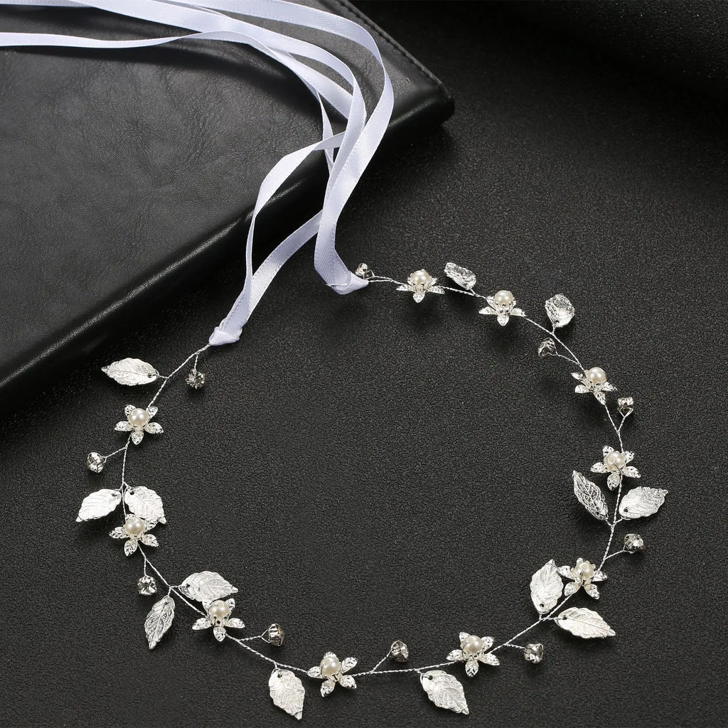 DIEZI Elegant Women Hair Accessories Bridal Headband Crystal Pearl Hairband Head Ornament Ladies New Hair Jewelry For Wedding