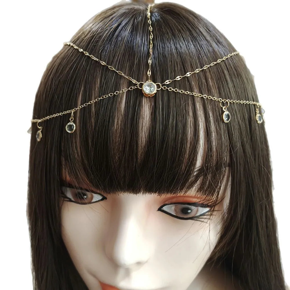 New Personality Trendy Multi-layered Crystal Hair Accessories for Women Luxury Shiny Bride Hair Jewelry Party Accessories Gift