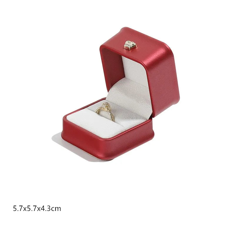 1Pc Leather Jewelry Organizer Wedding Ring Box Pendant Bracelet Necklace Storage Case Gift Packaging Display Box Wholesale