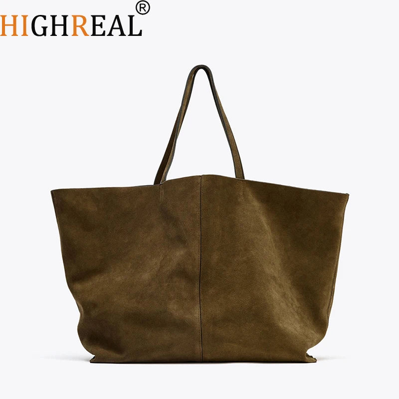 Women's Large Suede Bag Luxury Designer New Tote Bag for Everyday Style Large Capacity Fashion Shoulder Handbag for Ladies