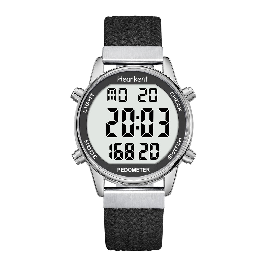 Hearkent Pedometer Sport Watches Step Counter Watch Women Digital Watches Calories Mile Stopwatch Countdown for Walking Tracker