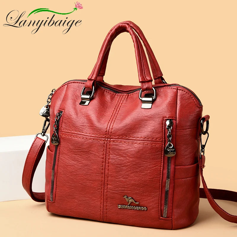 Hot Sale Of The Season New Large Capacity Women's Fashionable Casual Simple Retro Single Shoulder Crossbody Backpack Bag Zipper
