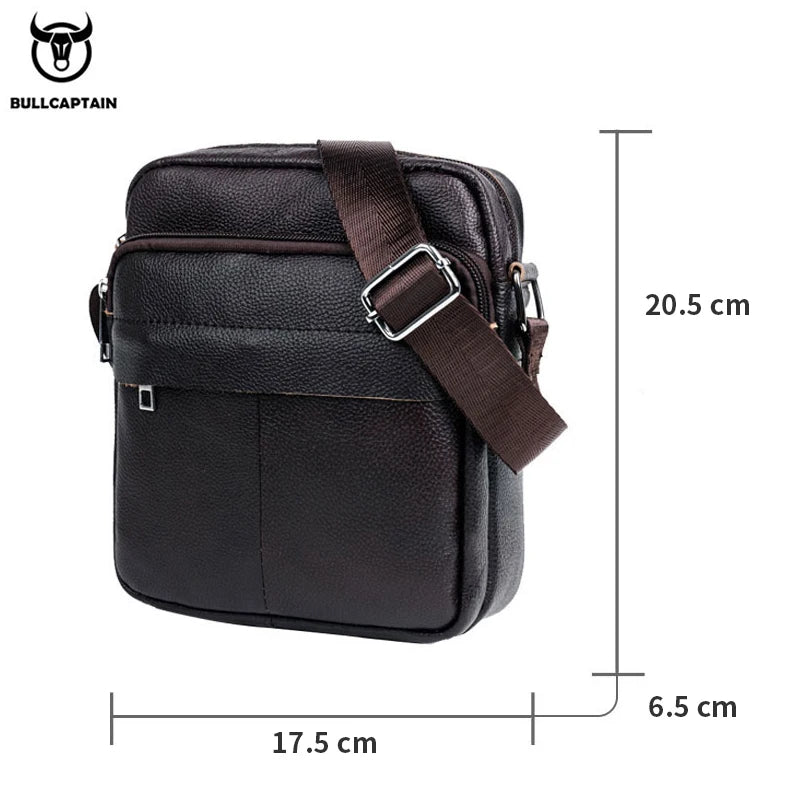 BULLCAPTAINN Brand Men Messenger Bag High Quality Leather Shoulder Bags For Men Business Travel Crossbody Bags Male Mini Bag's