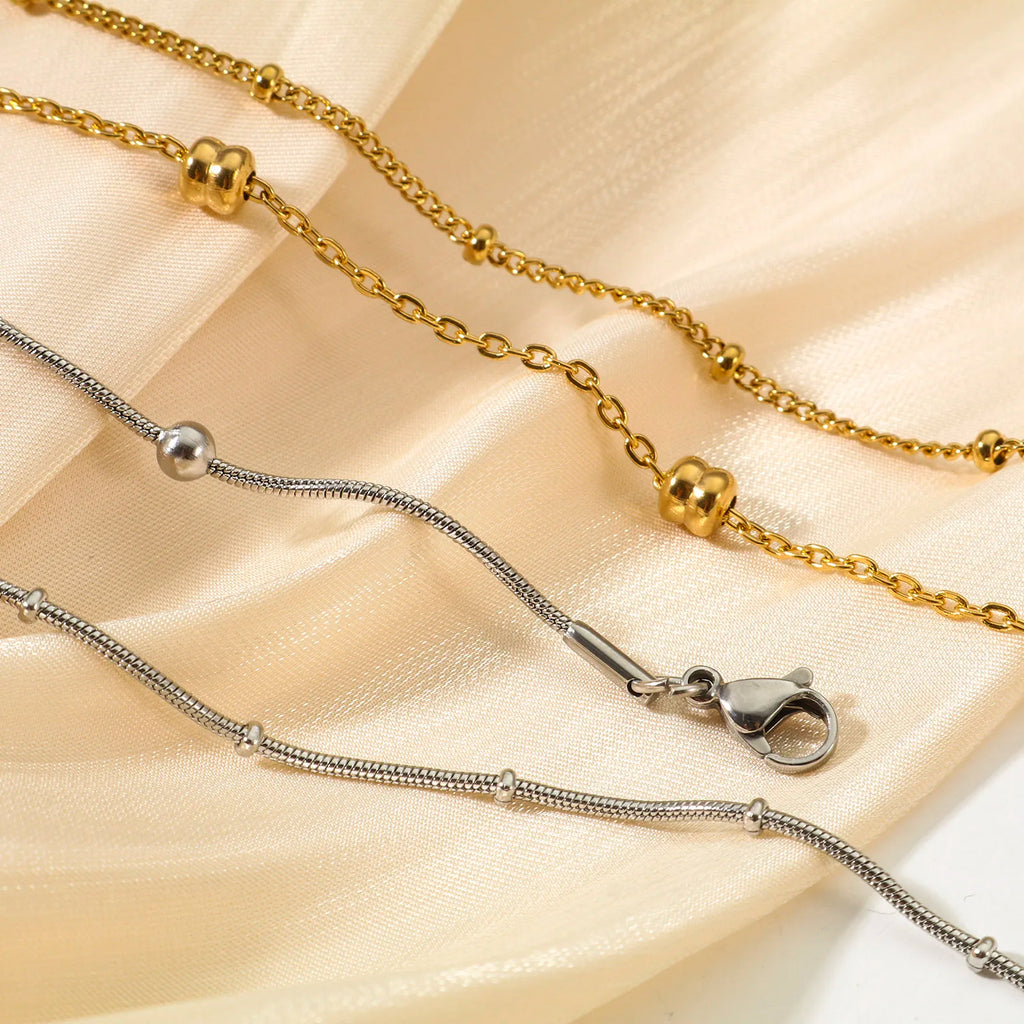 New Trendy Stainless Steel Anklet Gold Color Round Link Chains On Foot Barefoot Sandals Anklet Bracelet Women Summer Jewelry,1PC