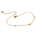 Yhpup Rust Proof Stainless Steel Heart Chain Anklet Gold Silver Color 18K PVD Plated Summer Fashion Jewelry for Women