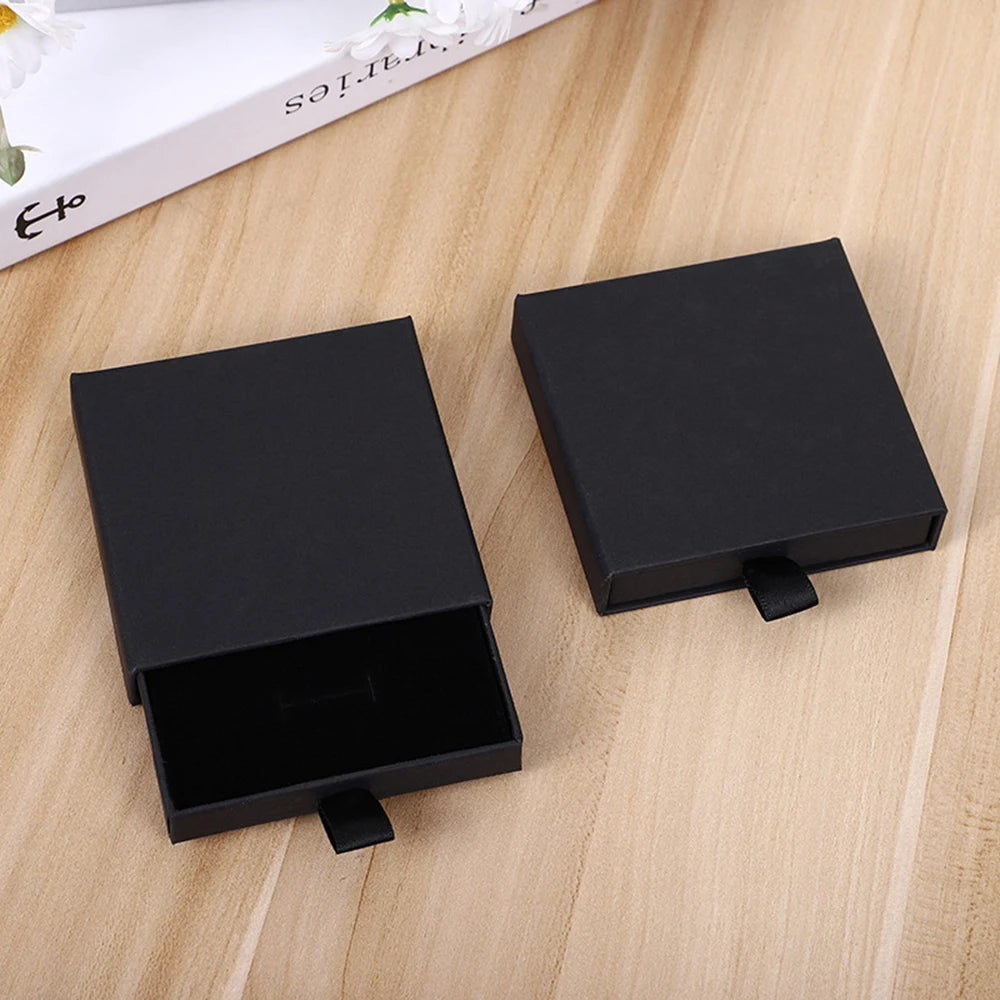 1Pc Thick Kraft Paper Drawer Jewelry Box With Sponge Greet Card for Necklace Bracelet Ring Gift Box Jewelry Packaging Box Joyero