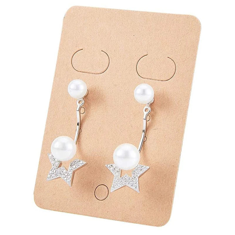50pcs/lot 3.8x4.8cm Blank Kraft Paper Earring Display Cards Earring Package Hang Tag Card for DIY Ear Studs Jewelry Display Card