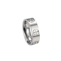 Luxury Brand Classic Cross with StoneStainless Steel Ring for Girl Women Couple Rings In Wedding Birthday Gift Never Fade