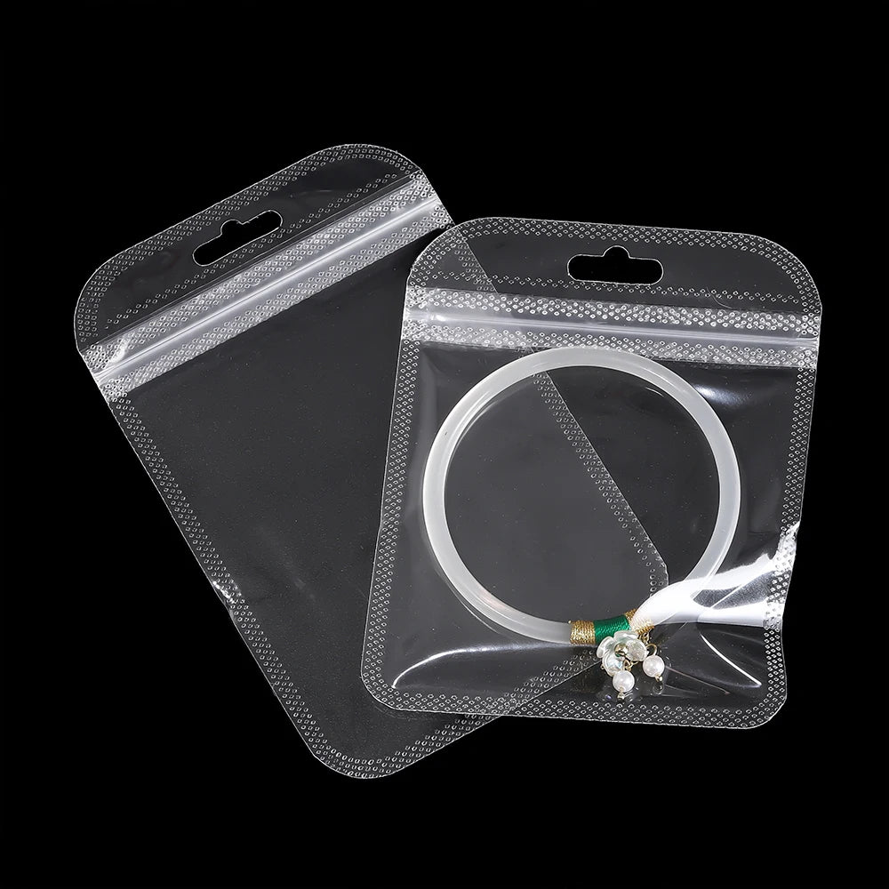 50pcs/Lot Transparent Plastic Jewelry Package Bags Anti-Oxidation Organizer Display Necklace Storage OPP Self Sealing Pouches