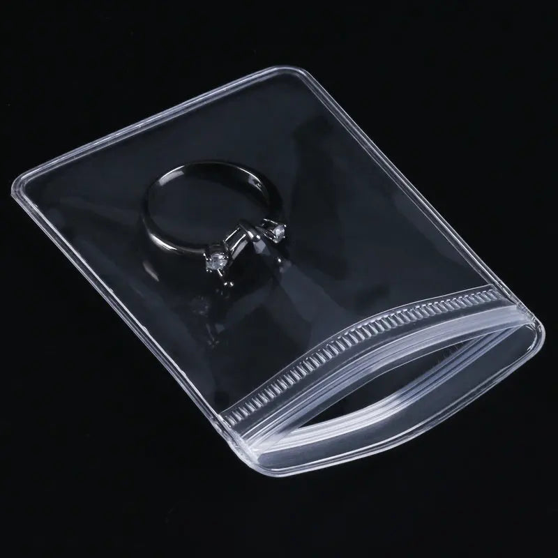 20Pcs Transparent PVC Jewelry Pouches Bags Anti-Oxidation Cute Storage Bag for Earrings Necklace Bracelet Display Packaging Bag
