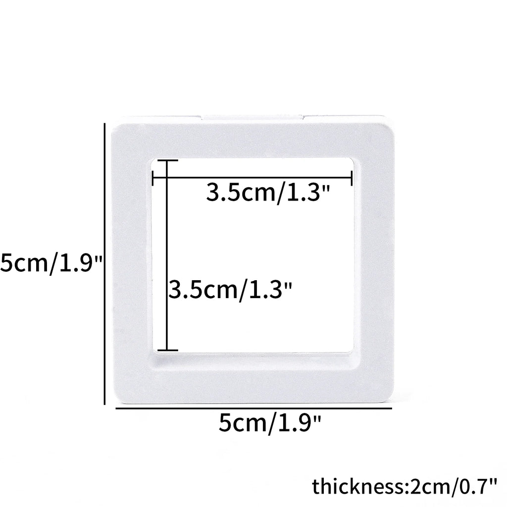3D Free Stand White Suspension Floating Case Frame Membrane Display For Jewelry Storage Earrings Necklace Ring Accessories Box