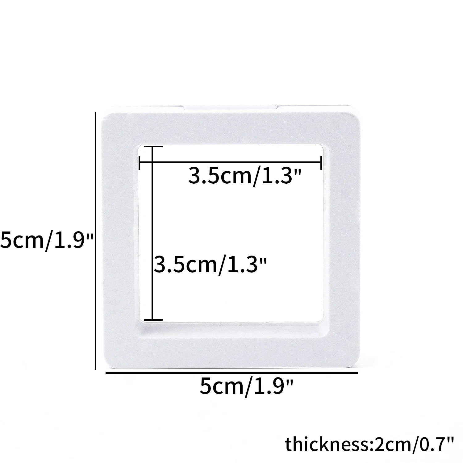 3D Free Stand White Suspension Floating Case Frame Membrane Display For Jewelry Storage Earrings Necklace Ring Accessories Box