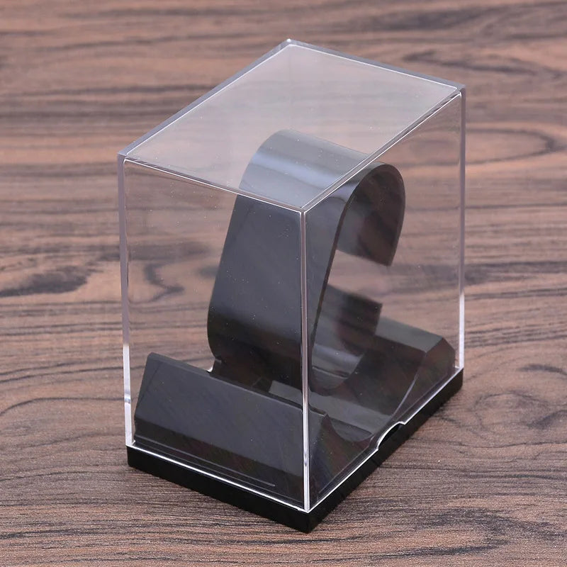 Watch Packaging Box Plastic Transparent Watch Stand Rack General Showcase Shelf Portable Wrist Watch Storage Box Jewelry Display