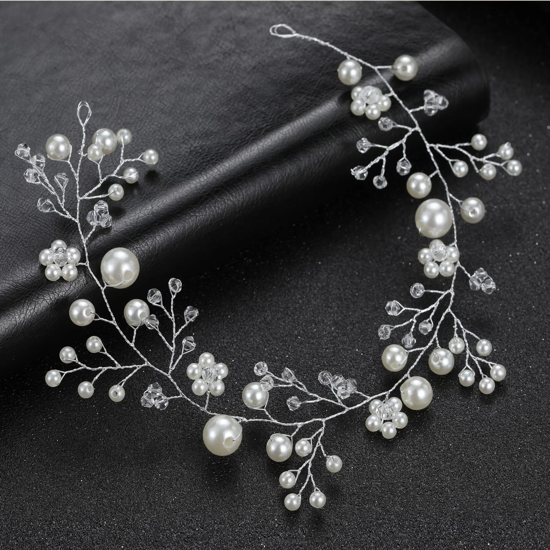 DIEZI Elegant Women Hair Accessories Bridal Headband Crystal Pearl Hairband Head Ornament Ladies New Hair Jewelry For Wedding