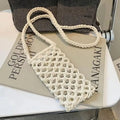 Hollow-out Woven Crochet Small Crossbody Phone Bag Women Fashion Solid Color Lightweight Braided Shoulder Handbag Crossbody Bags