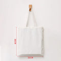 Women Canvas Shoulder Bag Solid Color Casual Tote Bag Reusable Large Capacity Cotton Handbag Shopping Beach Bag Beige/White