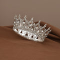 European Princess Queen Tiara Round Baroque Pageant Crowns Crystal Full Crown King Tiaras Bridal Wedding Hair Accessories