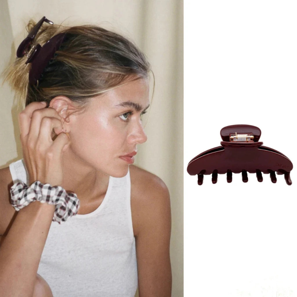 Fashion Melard Coffee Solid Color Women Hair Claw Clip Large Black Acetate Hair Clips for Girls Simple Summer Hair Accessories