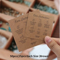 50PCS Printable Square White Brown English Care Instructions Card For Jewelry Making Necklace Care Inserts DIY Accessories
